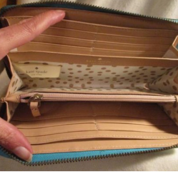 Turquoise Wellesley Neda Leather ZipAround Wallet - Picture 8 of 10